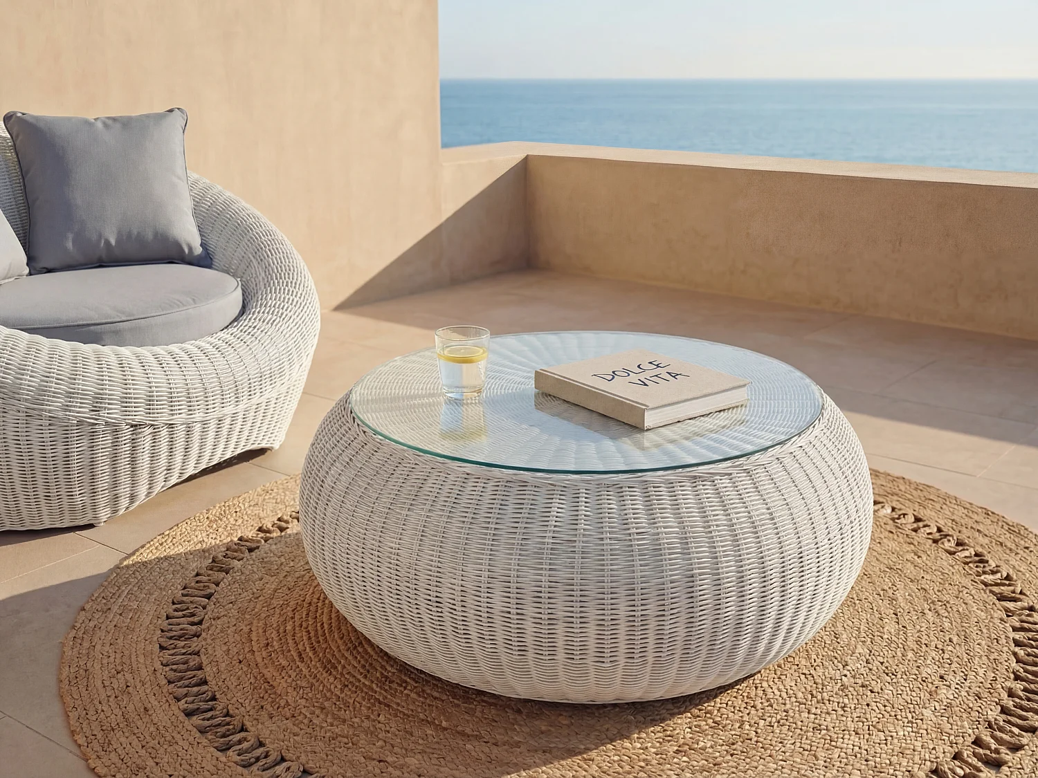 Gartentisch - Polyrattan - Elfenbeinweiß - WHITEHEAVEN von MYLIA
