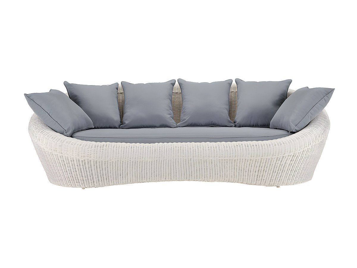 Sofá jardín 3 plazas WHITEHEAVEN resina trenzada crudo