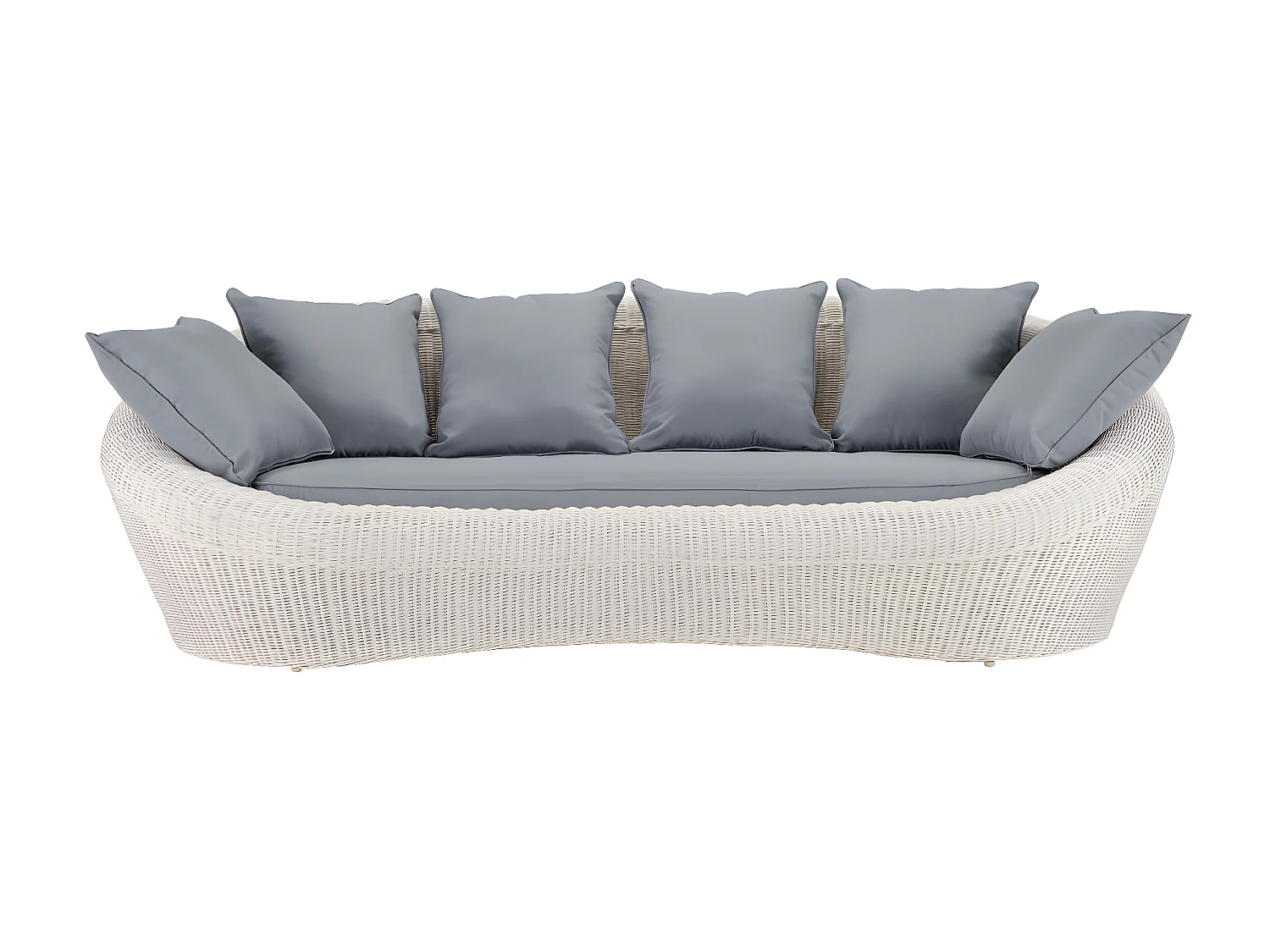 Canapé 3 places de jardin en résine tressée ivoire - WHITEHEAVEN de MYLIA