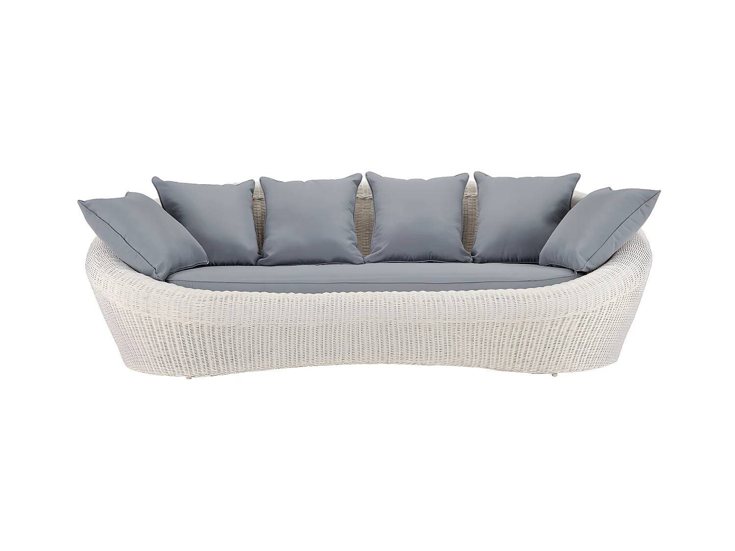 Divano da giardino 3 posti in resina intrecciatà Avorio - WHITEHEAVEN