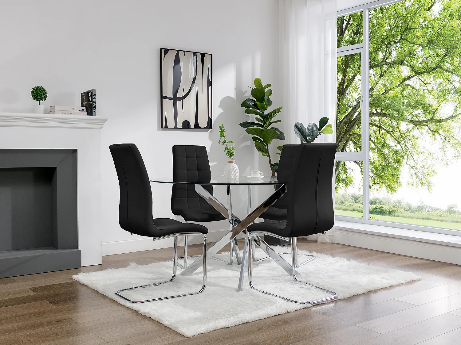 Lot de 2 chaises NADYA - Simili - Noir