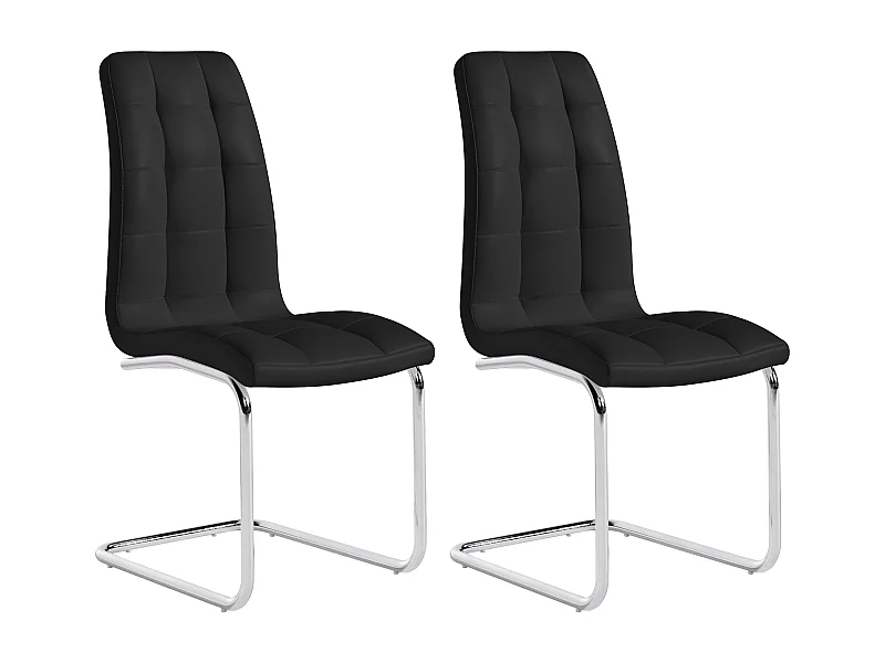 Lot de 2 chaises NADYA - Simili - Noir