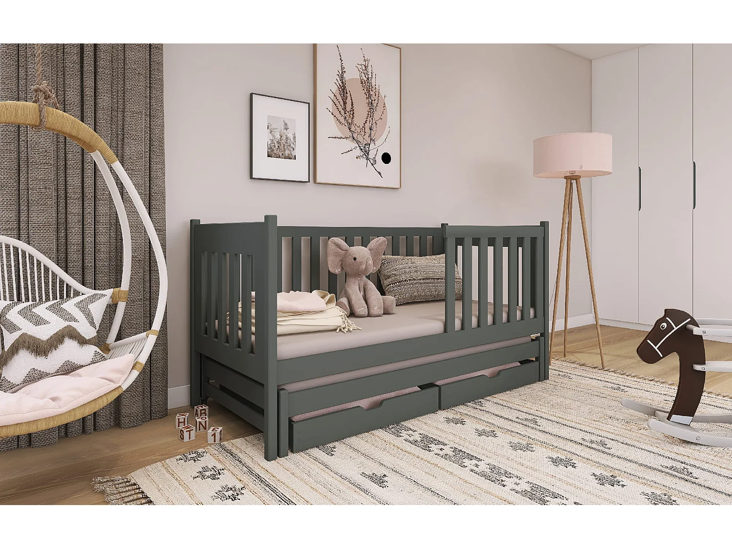 Kinderbett Kaja 90x200 Grau