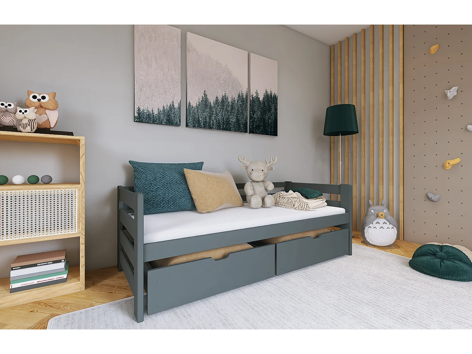 Lit simple Ergo 80x160 Gris