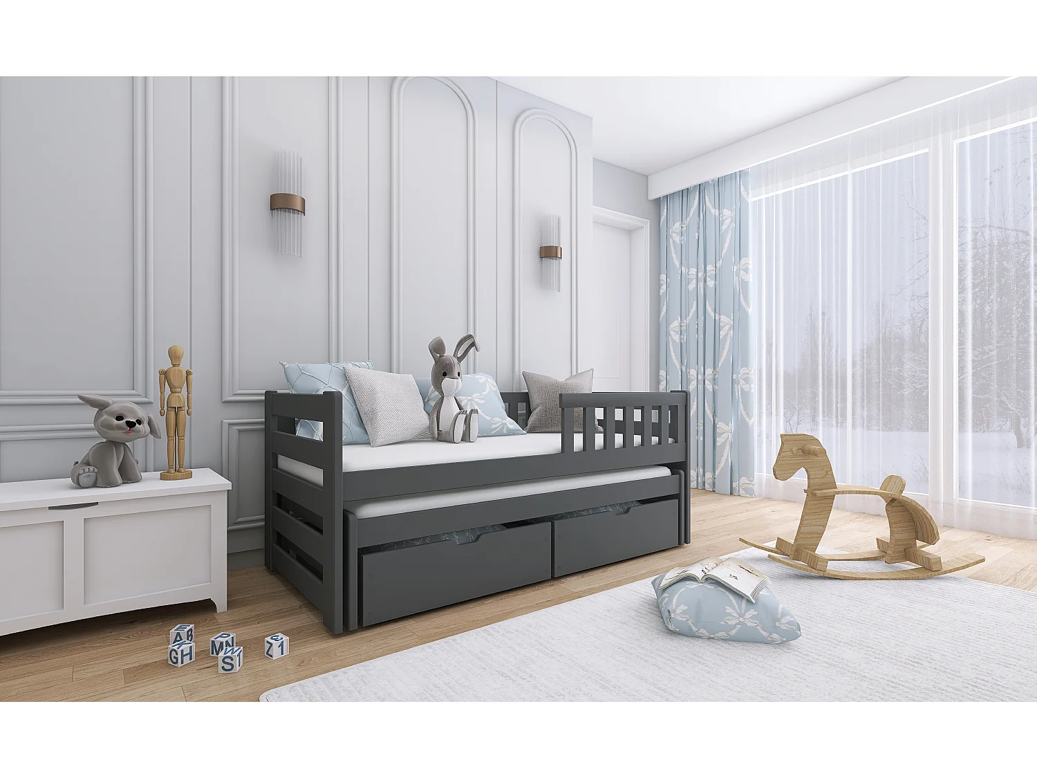 Kinderbett Bolko 90x190 Grau