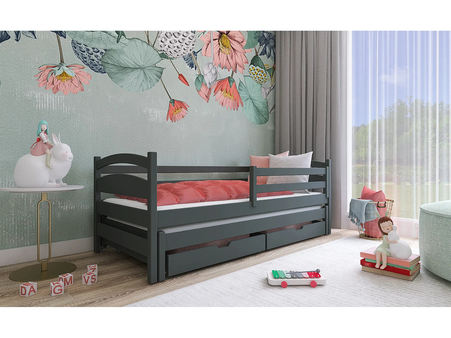 Kinderbett Tosia 90x190 Grau