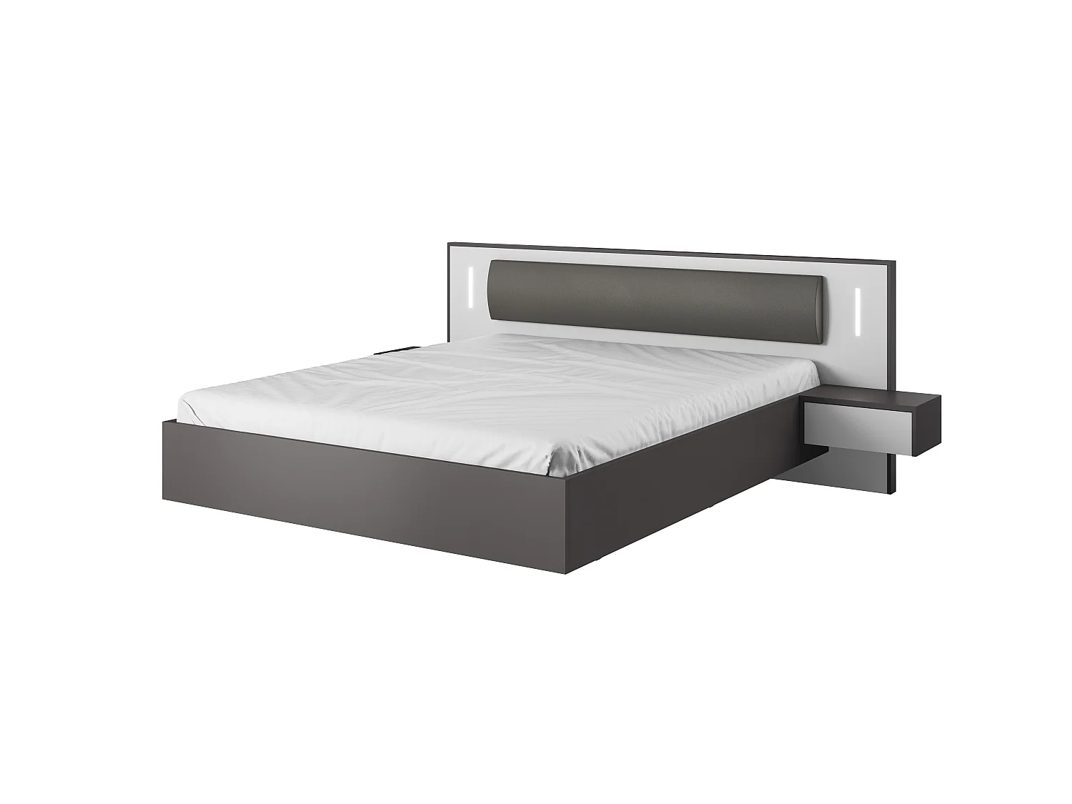 Lit escamotable SEGA B 160x200 Blanc & Gris
