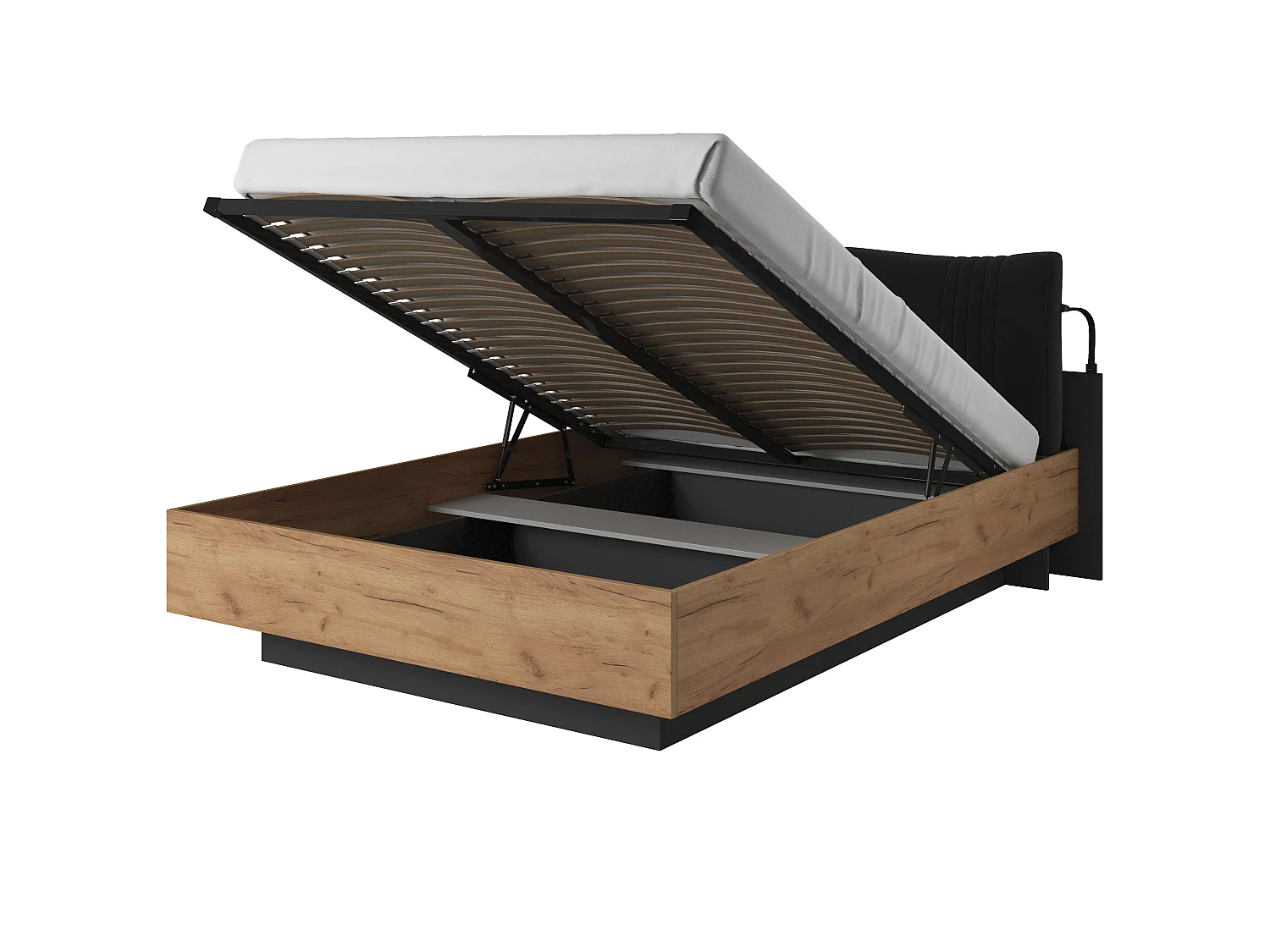 Lit escamotable DECO B 160x200 Crème & Gris