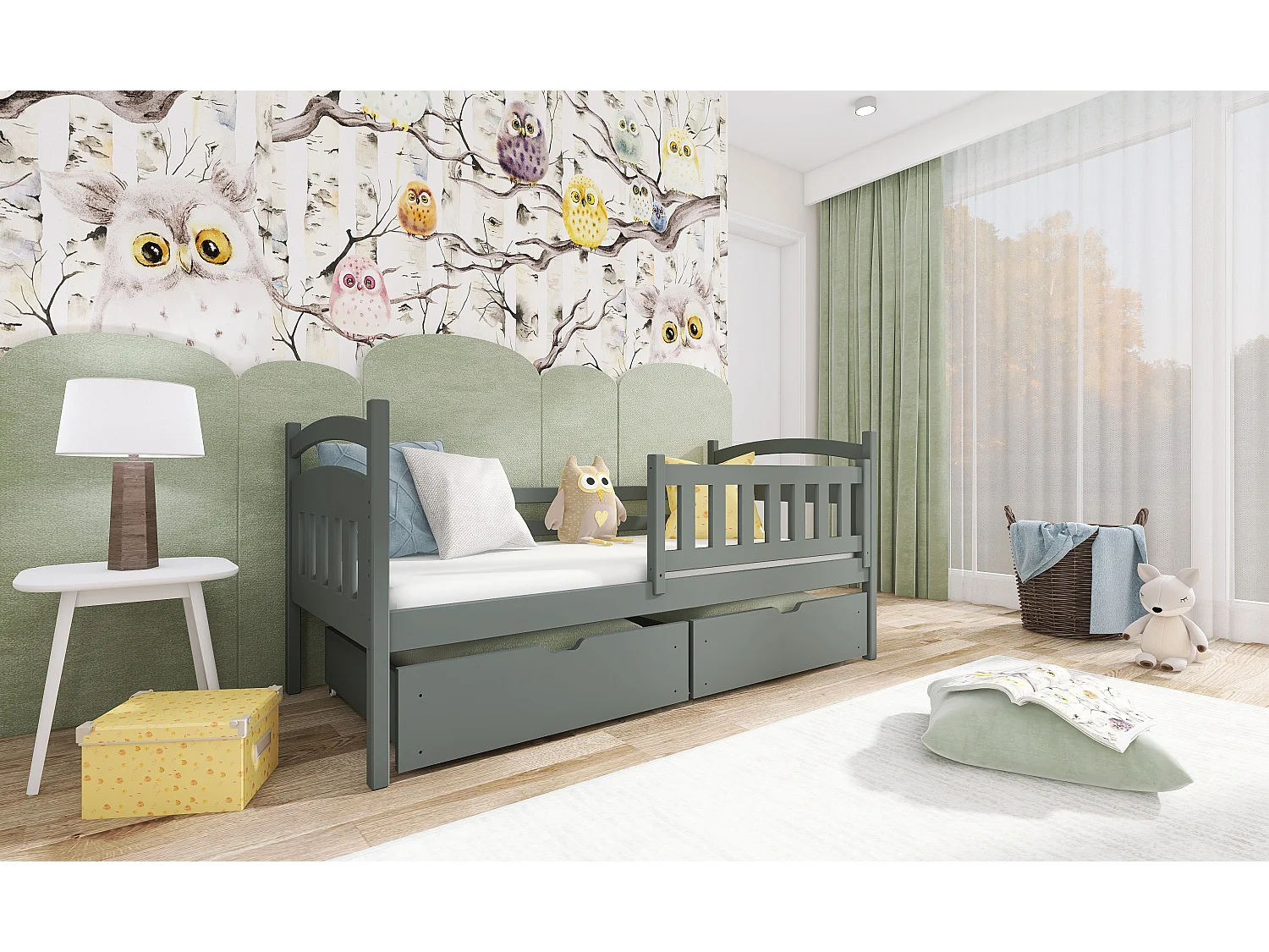 Cama individual Terry 80x180 Gris