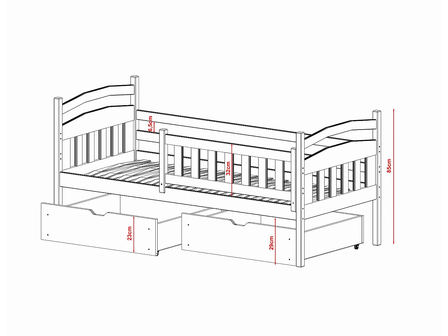 Cama individual Terry 80x180 Gris
