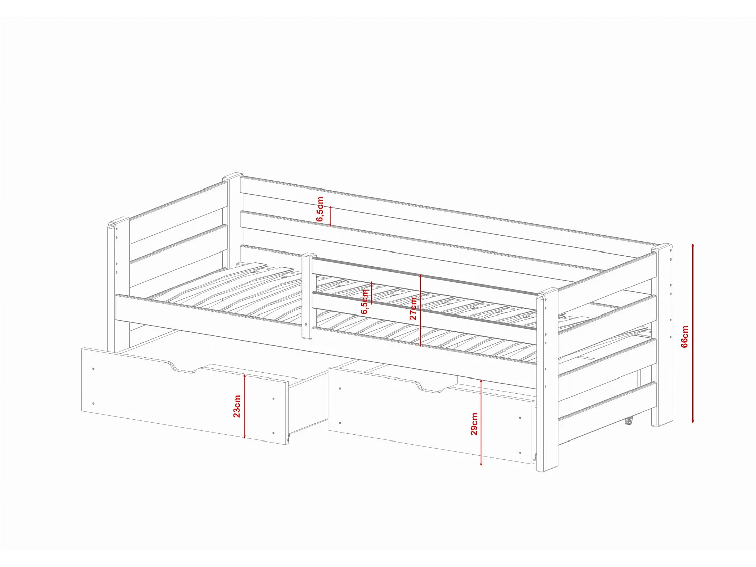 Lit simple Ergo 80x180 Blanc