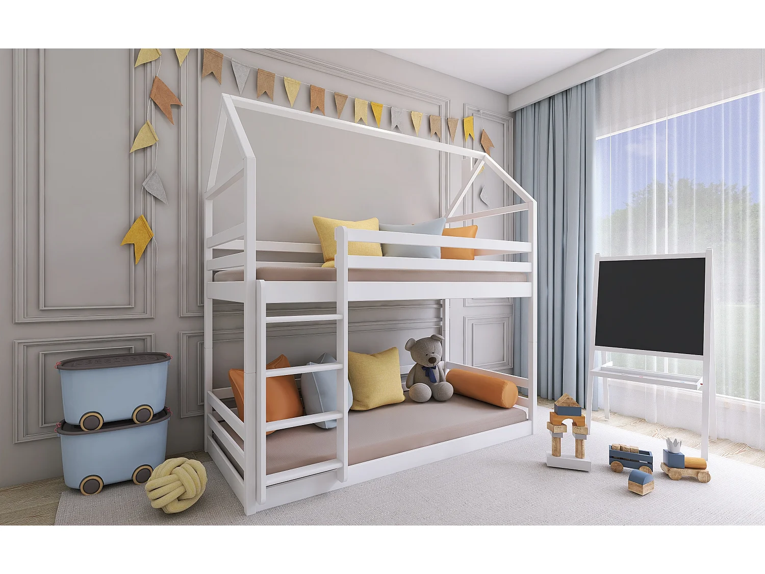 Lit de maison Axel 80x200 Blanc