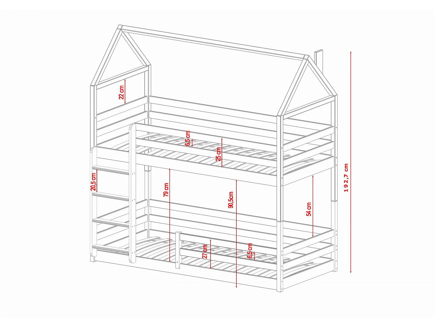 Lit de maison Axel 80x200 Blanc