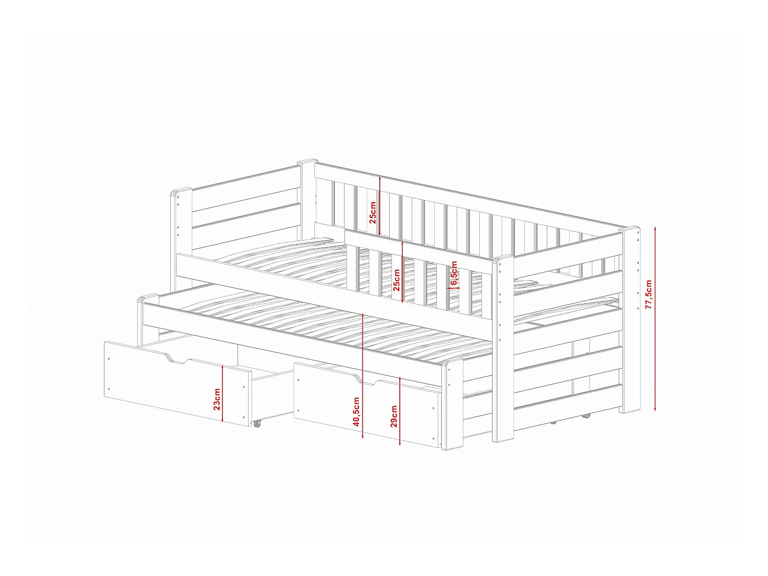 Lettino Bolko 90x190 Bianco