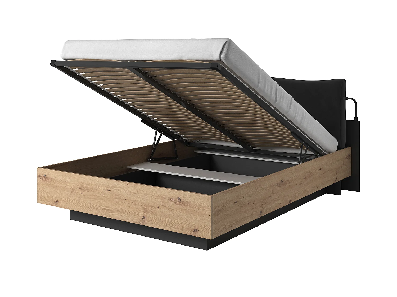 Schrankbett NEST B 160x200 Creme & Schwarz