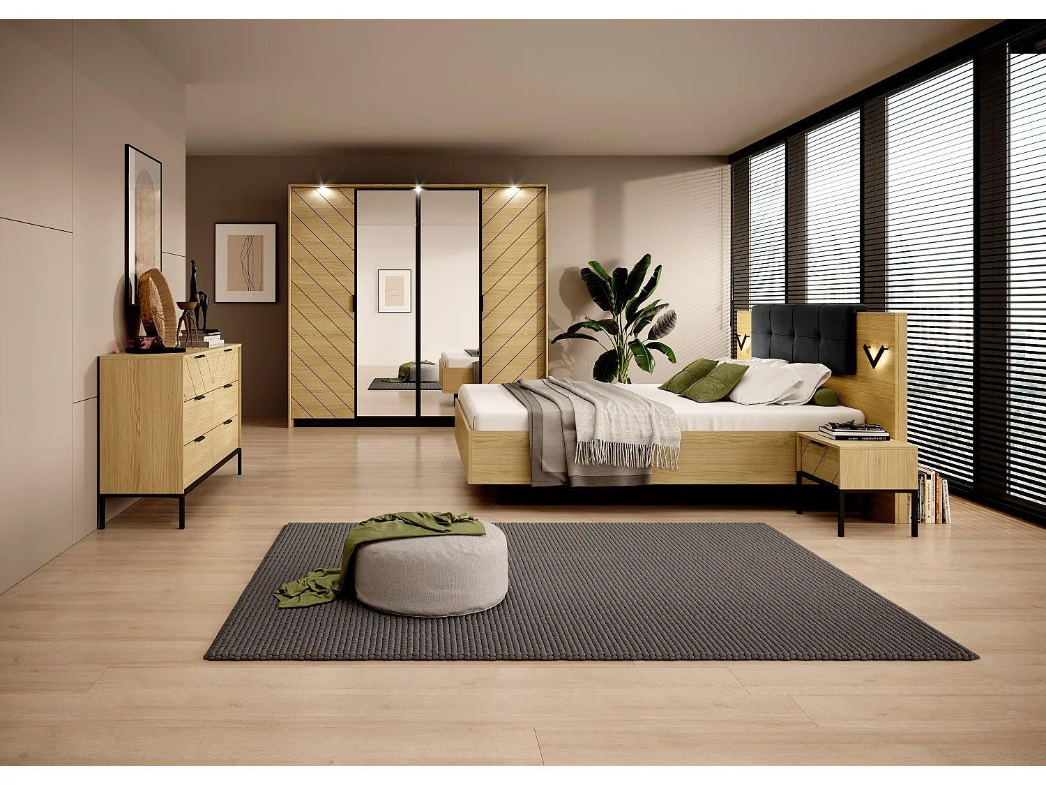 Lit escamotable VERSO B 160x200 Crème & Blanc