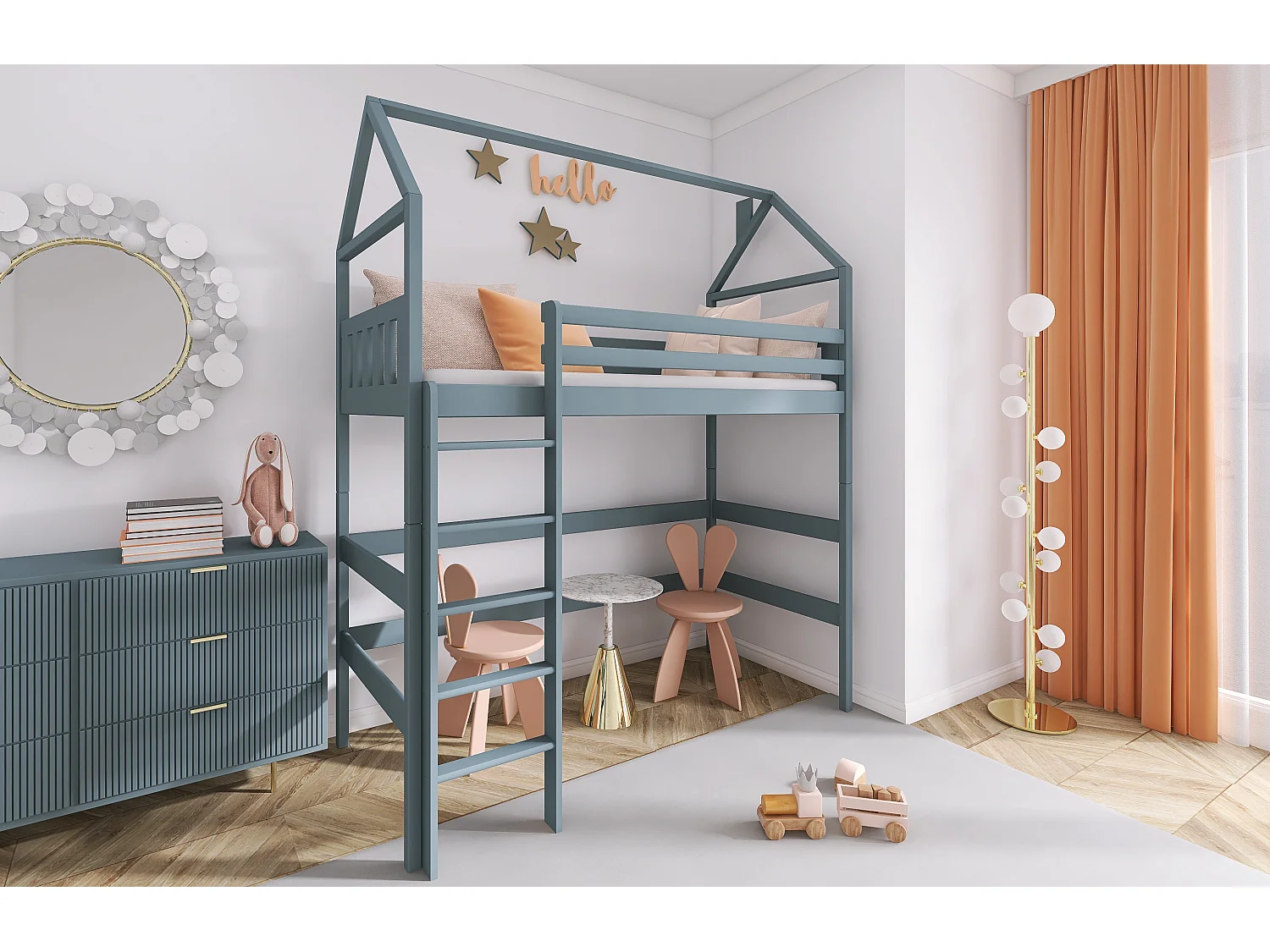 Letto per la casa Gloria 80x160 Grigio