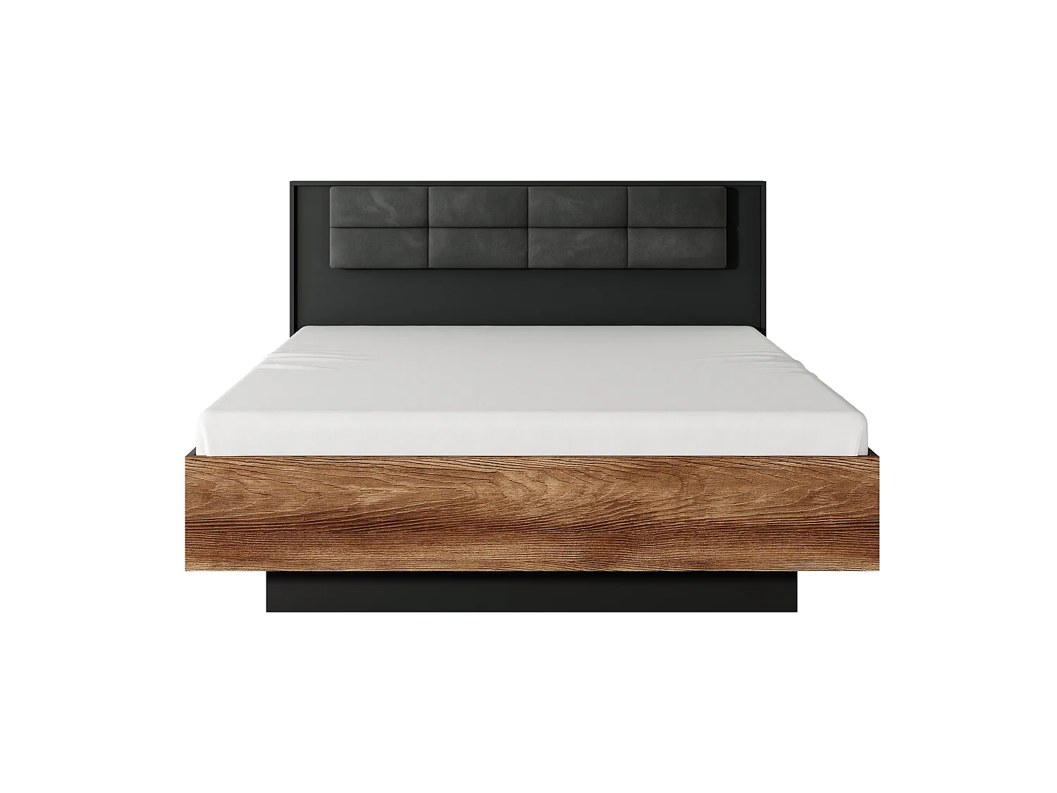 Lit escamotable MILTON B 160x200 Brun chocolat & Noir