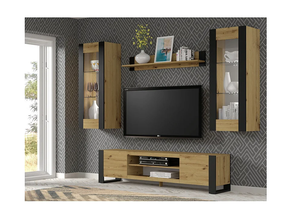 Wandregale MONDI 125x20x20 Creme & Schwarz