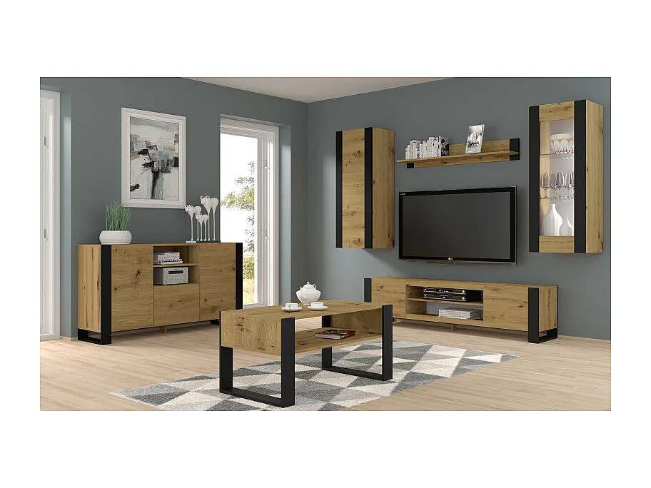 Wandregale MONDI 125x20x20 Creme & Schwarz