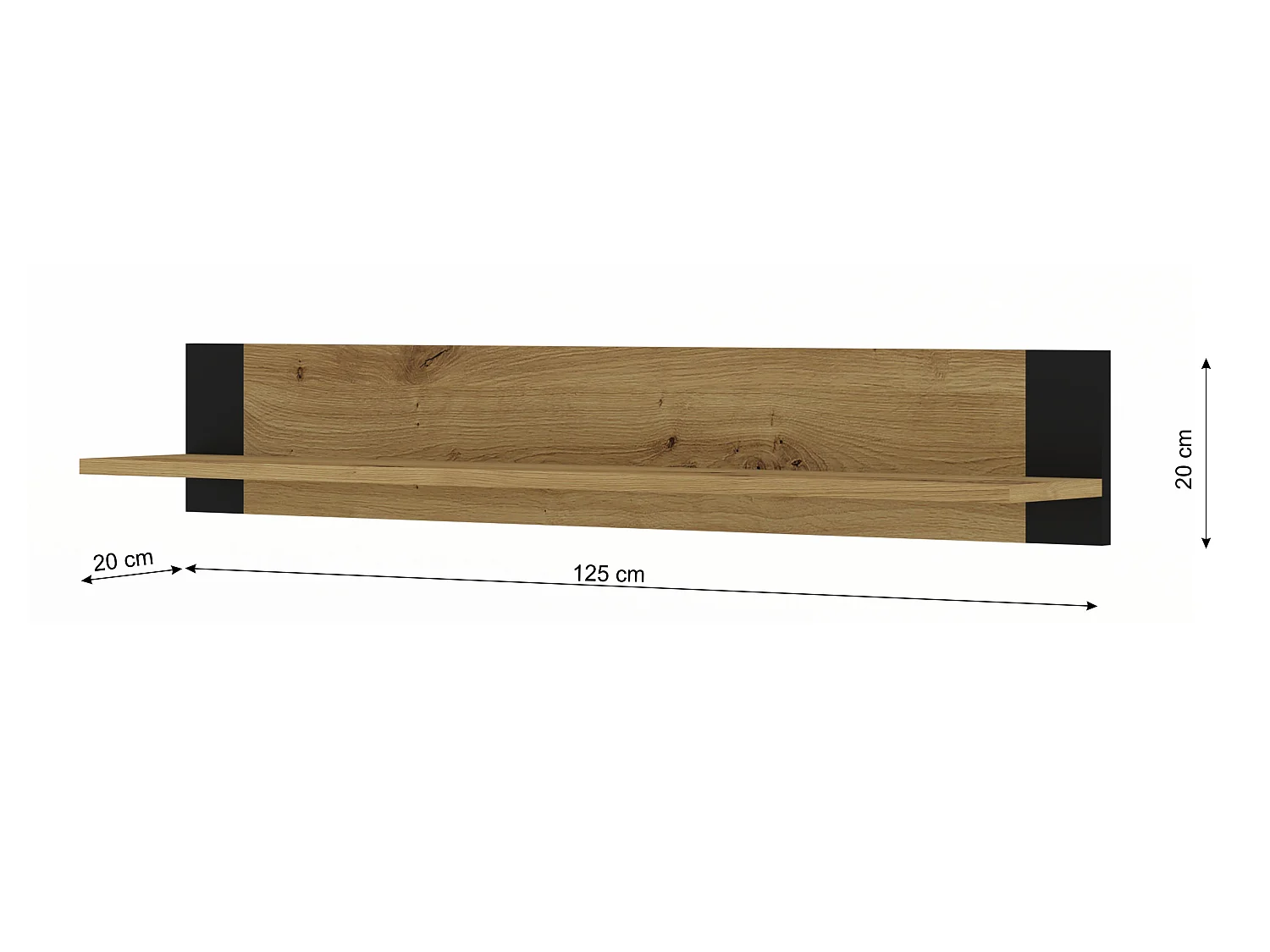 Væghylde MONDI 125 cm artisan eg