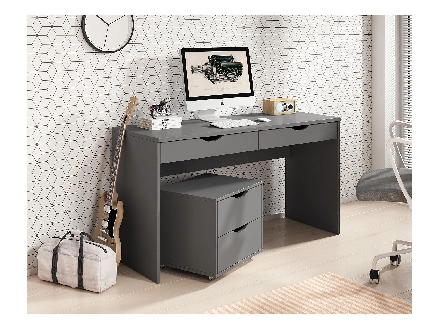 Bureau MATI 139x51x76 Gris