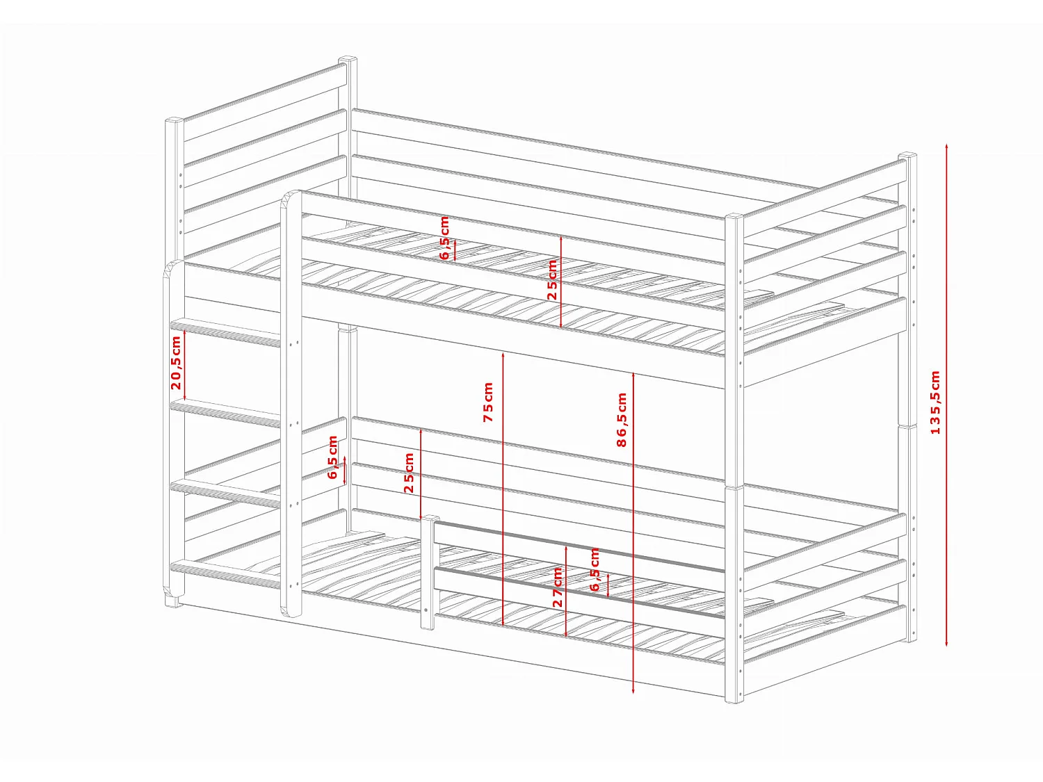 Litera Mini 90x190 Gris