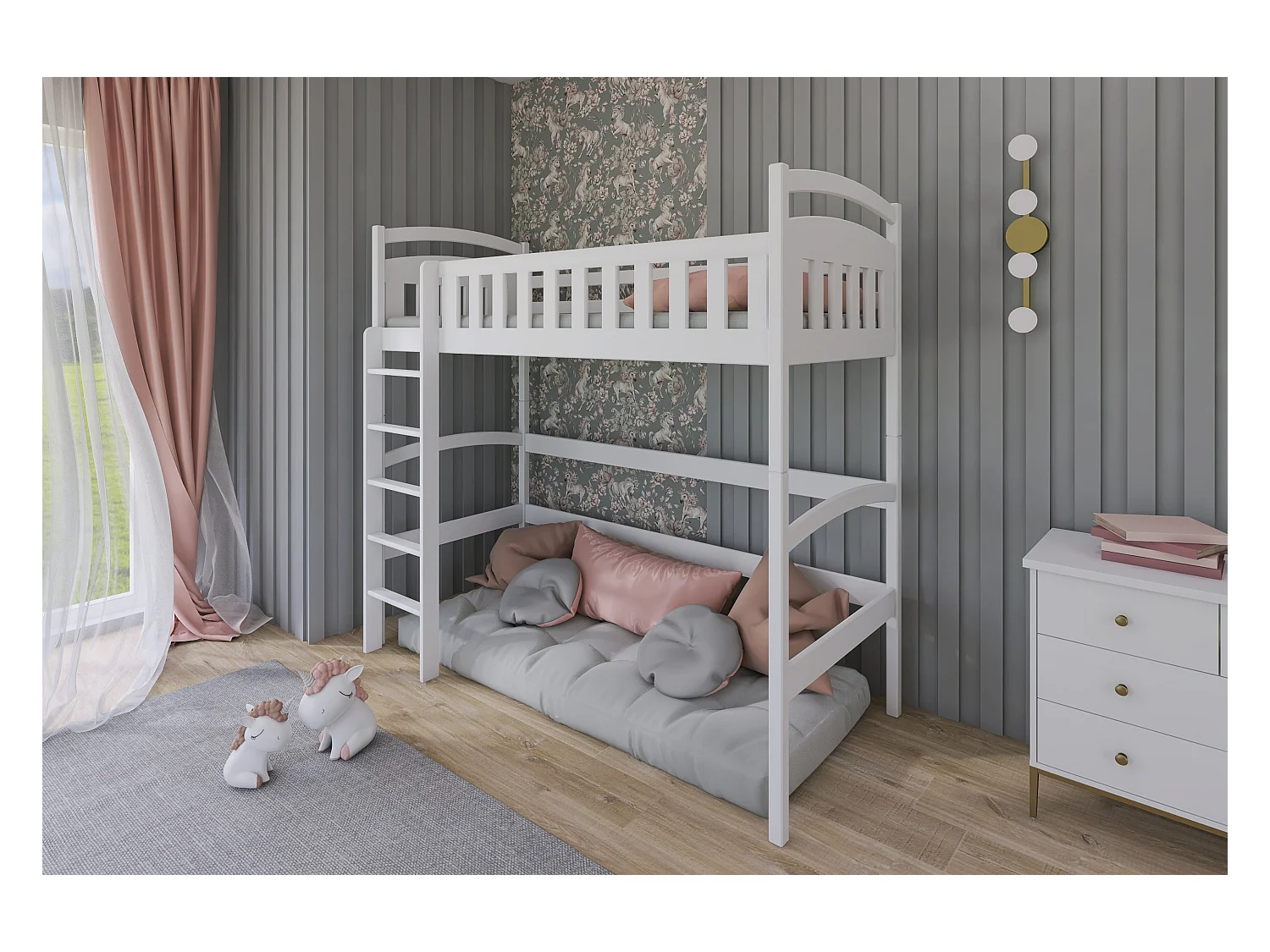 Letto a soppalco Mia 80x180 Bianco