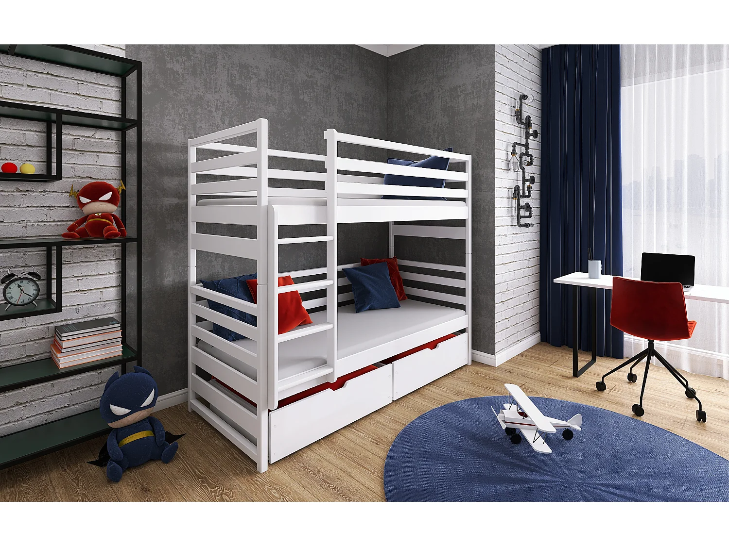 Letto a castello a soppalco 80x160 Beige