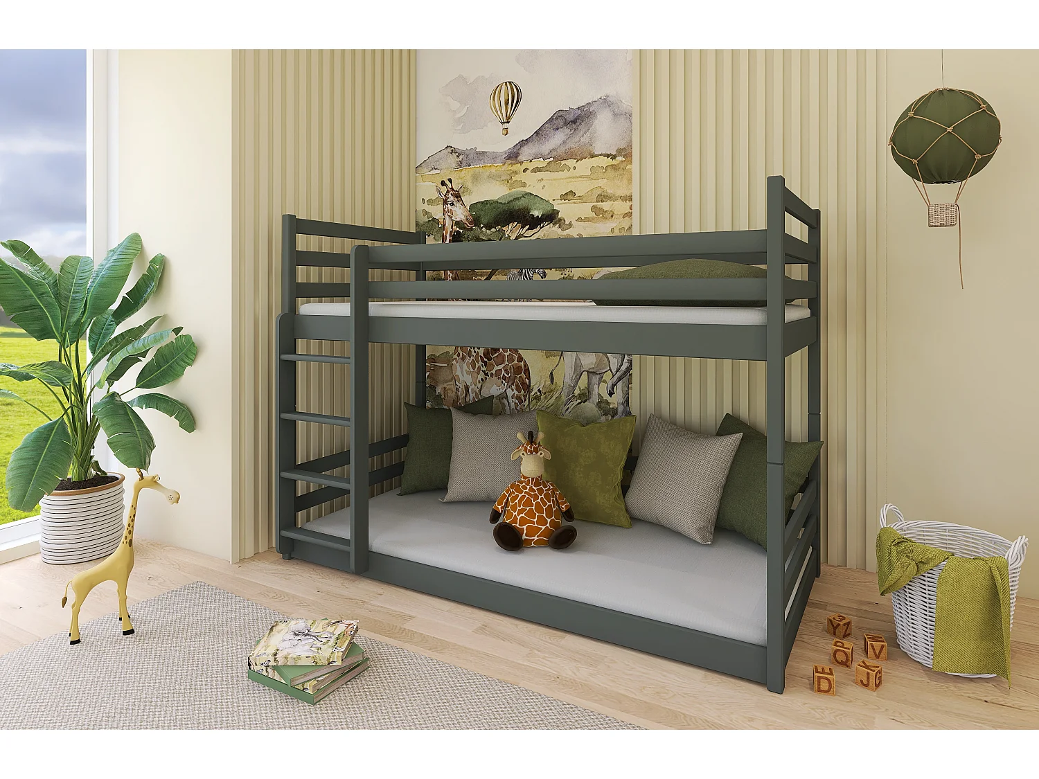 Etagenbett Mini 80x160 Grau