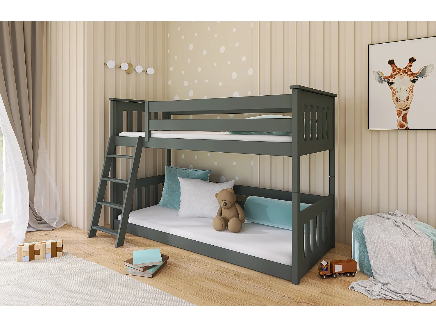 Etagenbett Kevin 80x200 Grau