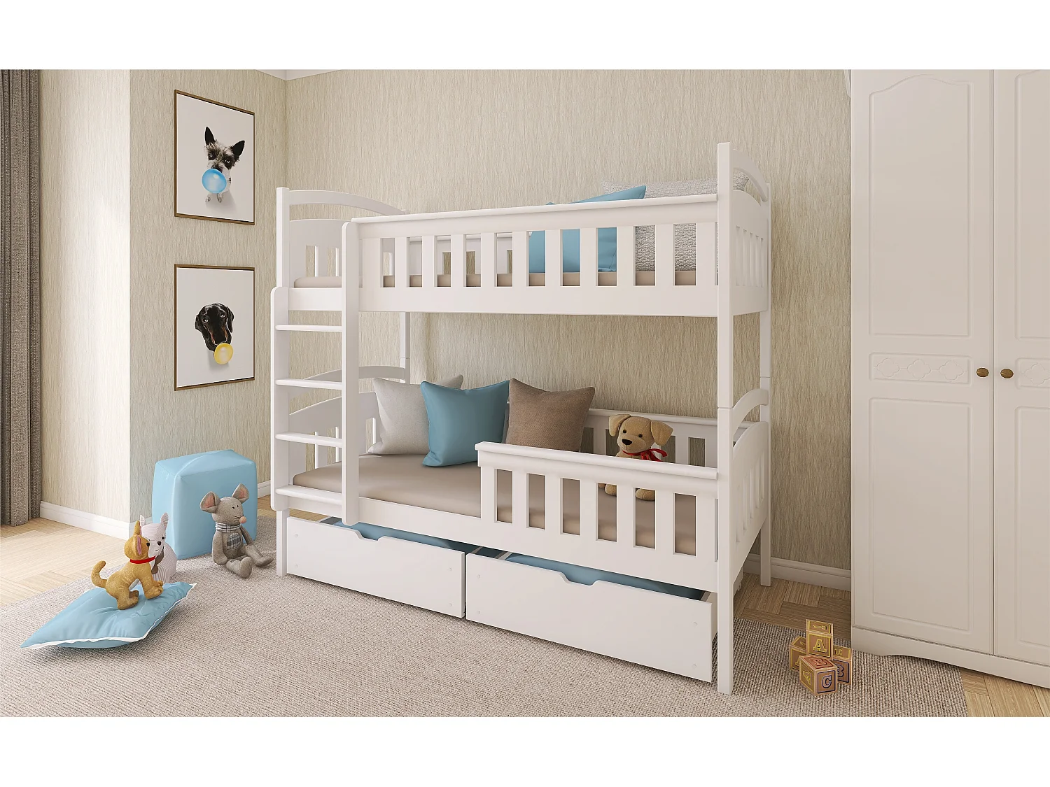 Litera Harry 90x190 Blanco