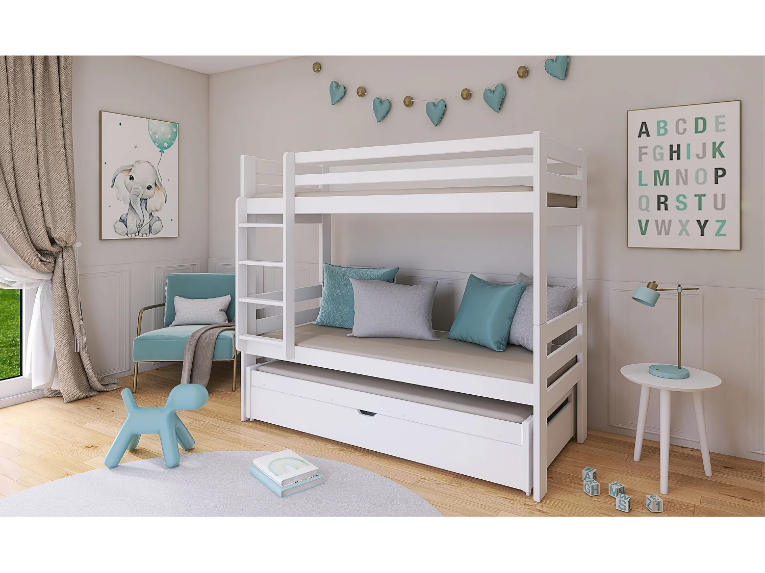 Lit superposé Lessinew 80x180 Gris