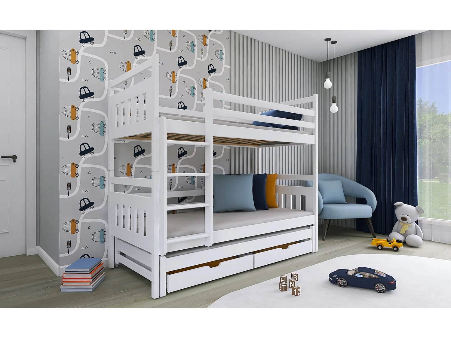 Letto a castello Seweryn 90x200 Grigio