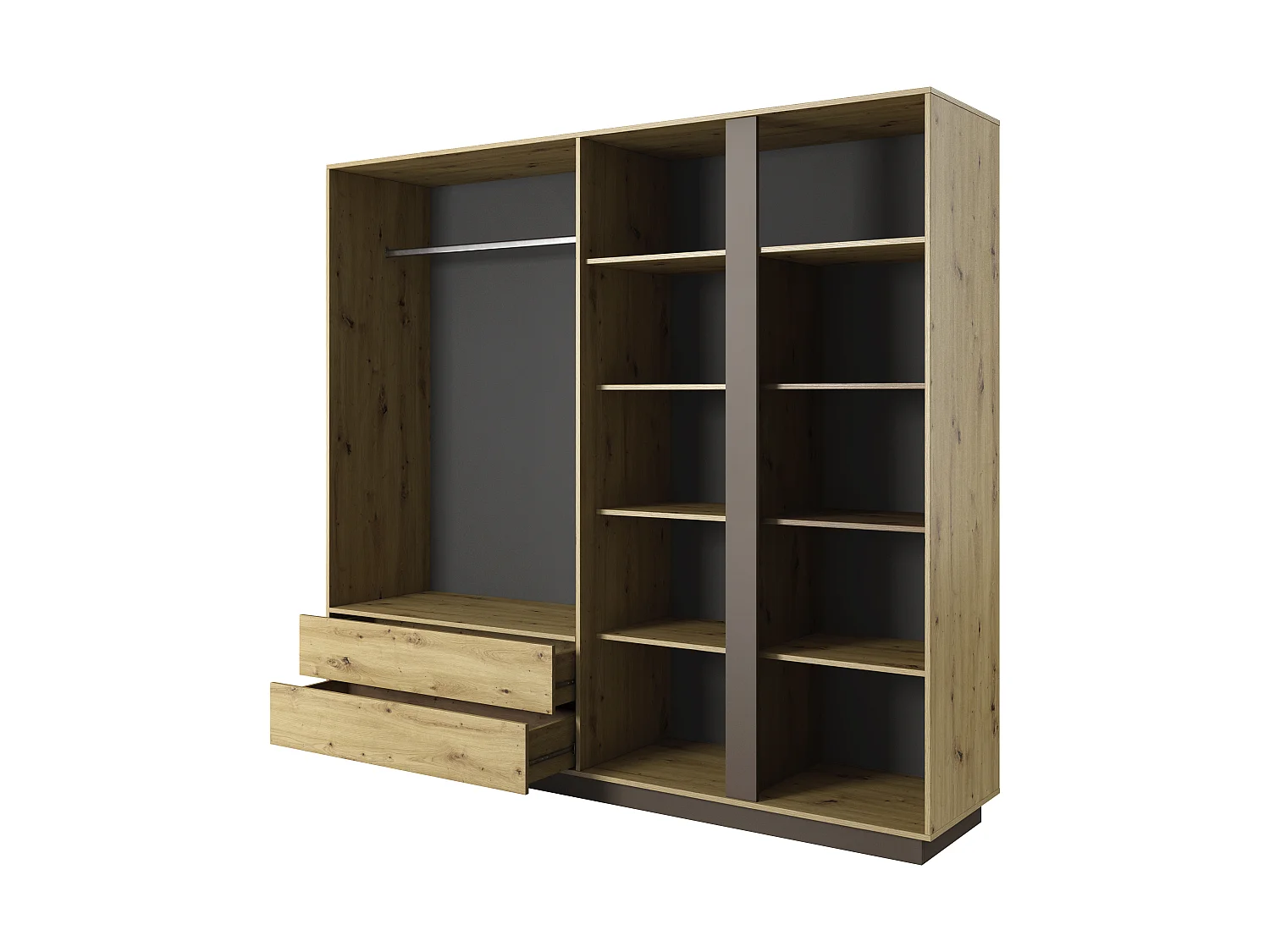 Armoire à portes battantes ARCO LED 220x54x203 Gris