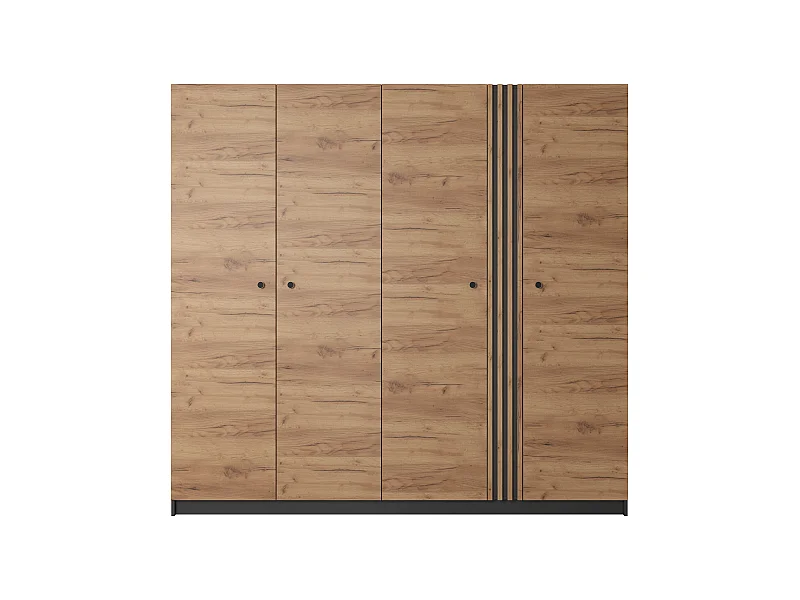 Armadio ad ante battenti DECO LED 220x54x209 Crema & Grigio