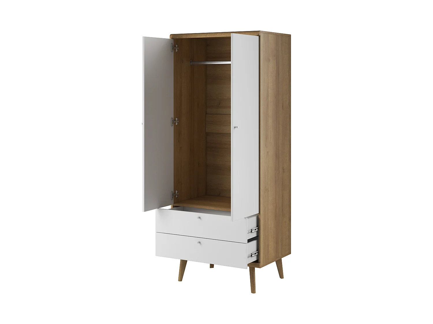 Armoire à portes battantes PRIMO PSZ80 80x56x197 Crème & Blanc