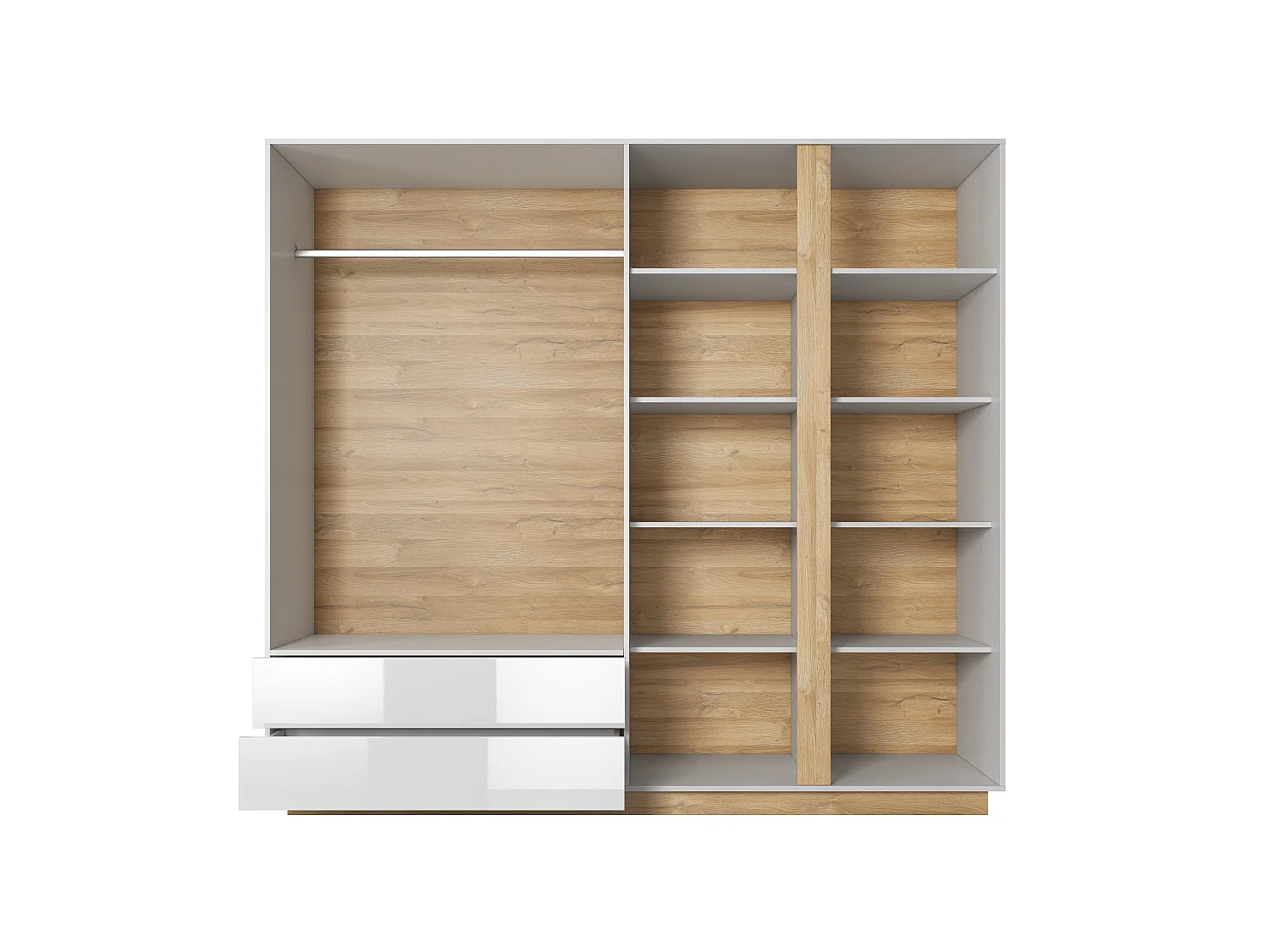 Armoire à portes battantes ARCO LED 220x54x203 Blanc