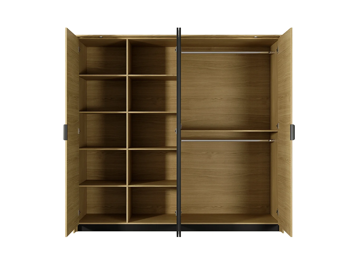 Armario con puertas batientes VERSO LED 224x60x211 Crema & Blanco