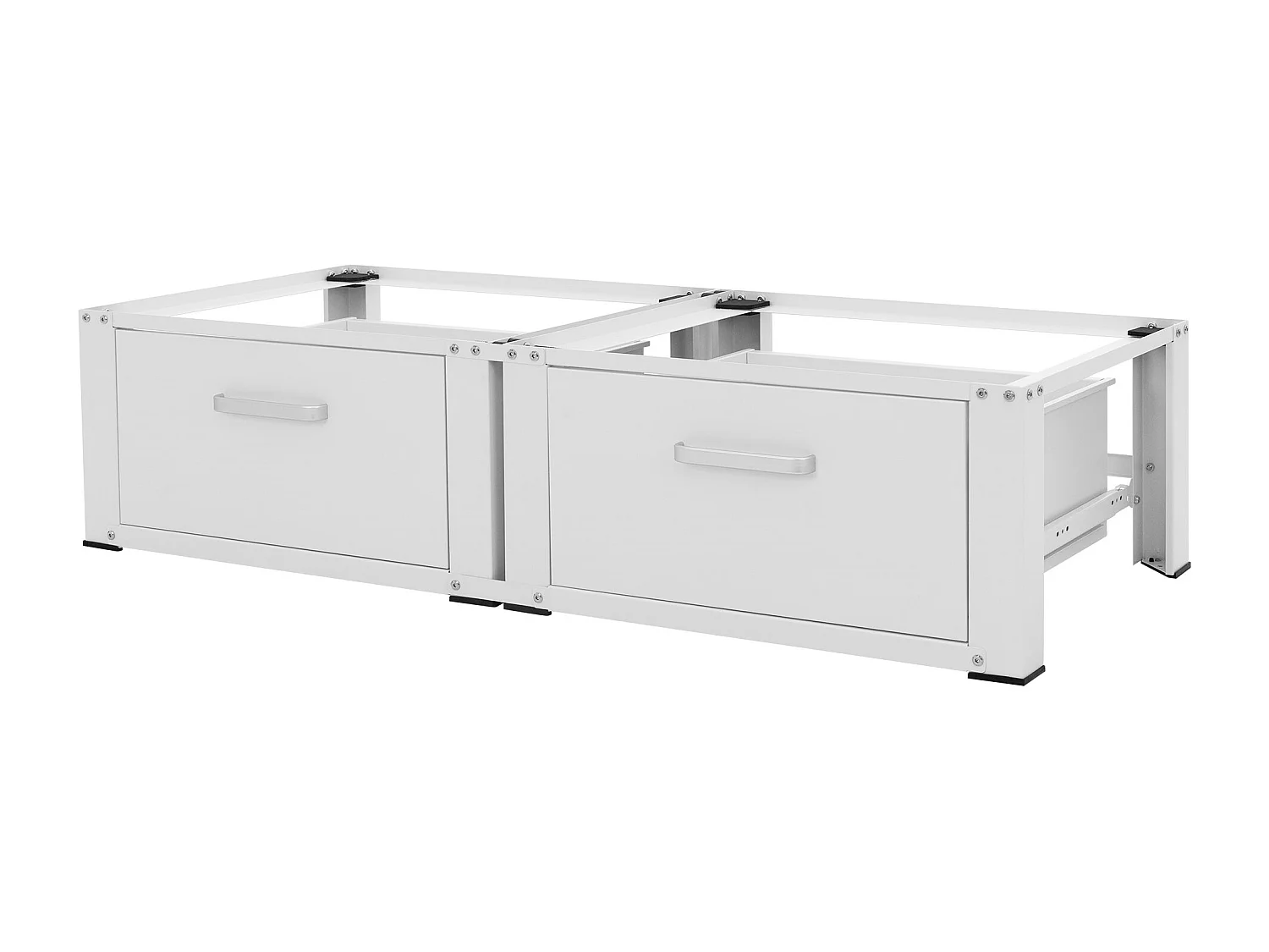 Zoccolo lavatrice doppio con cassetti base asciugatrice bianco ML-DESIGN