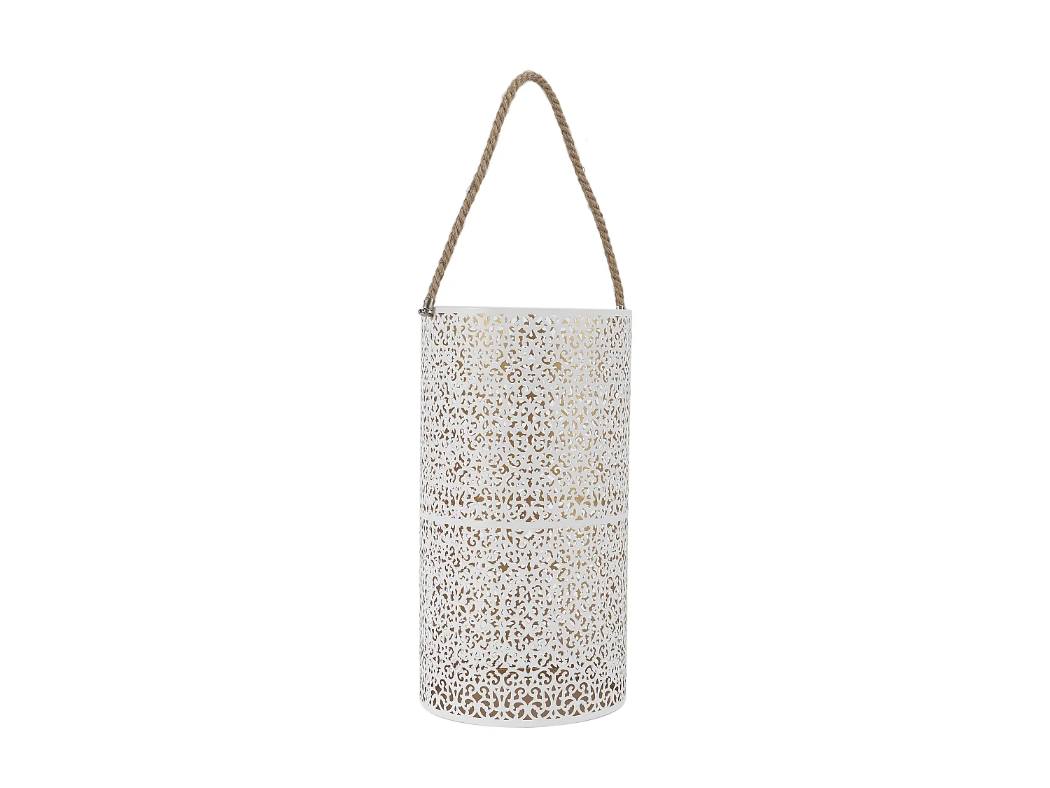 Lot de 2 Lanternes Déco "Ajouré" 39cm Blanc