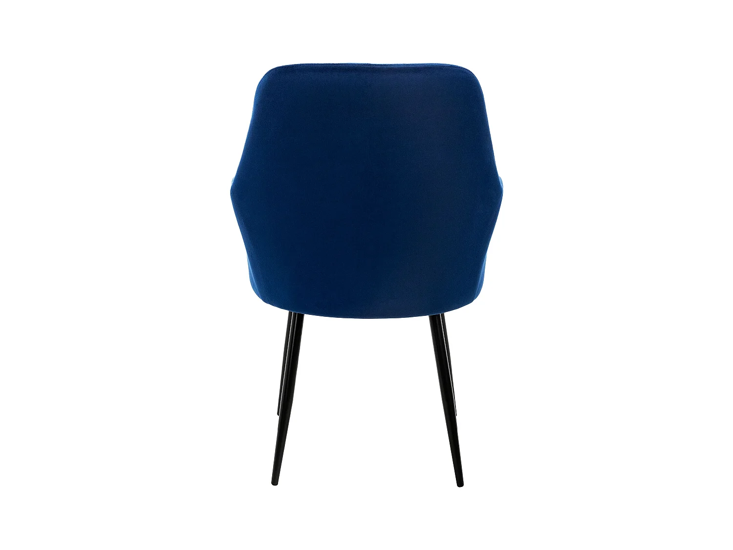 Conjunto de 4 sillas de comedor retro efecto terciopelo azul oscuro altura regulable