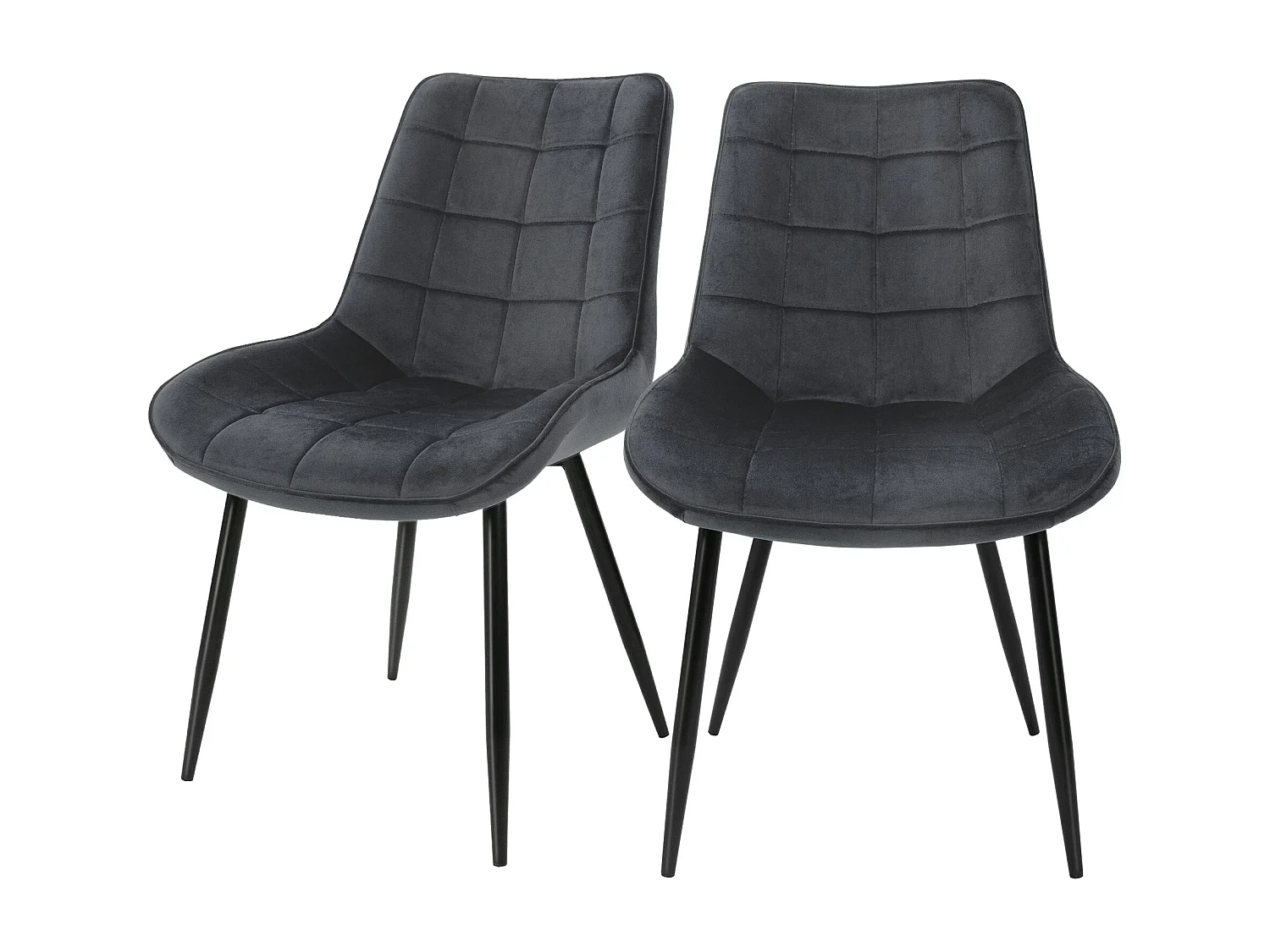 ML-Design Set Di 6 Sedie Da Pranzo In Velluto Antracite Con Motivo Triangolare – Imbottite, Gambe In Metallo, Protezioni Antigraffio