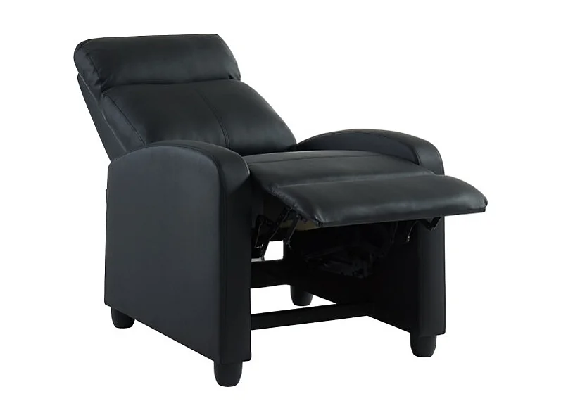 Fauteuil inclinable ALVA en PU noir fonction push back