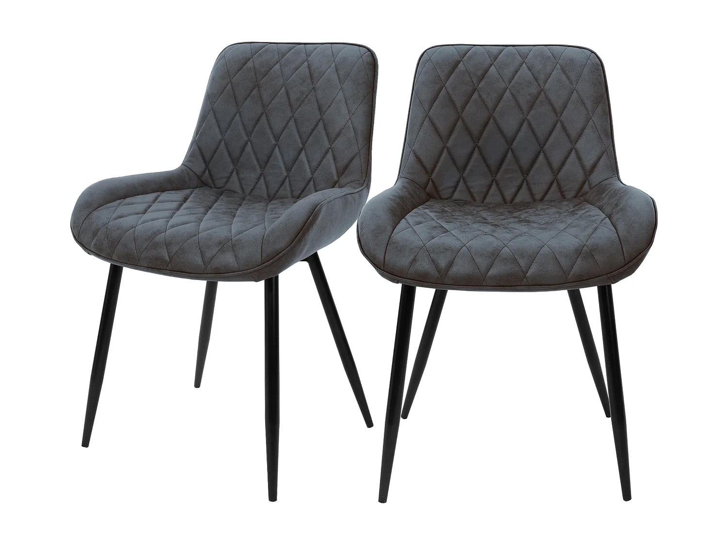 Set di 2 sedie da sala da pranzo sedie da soggiorno sedia da cucina antracite finta pelle PU