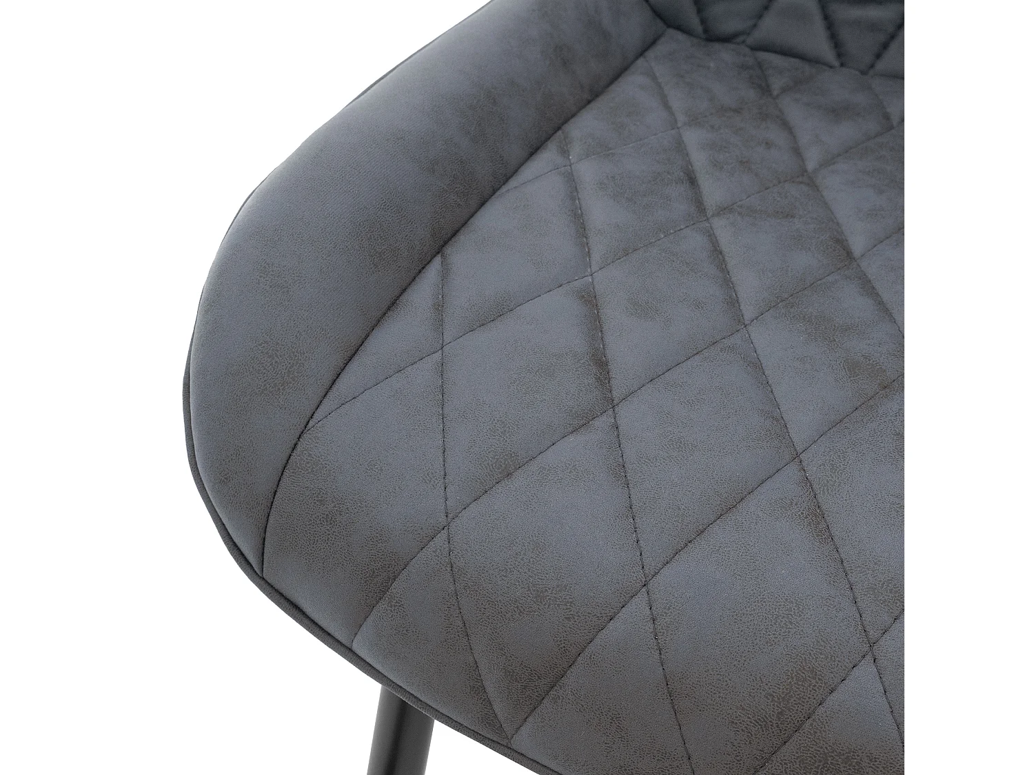 Set di 2 sedie da sala da pranzo sedie da soggiorno sedia da cucina antracite finta pelle PU