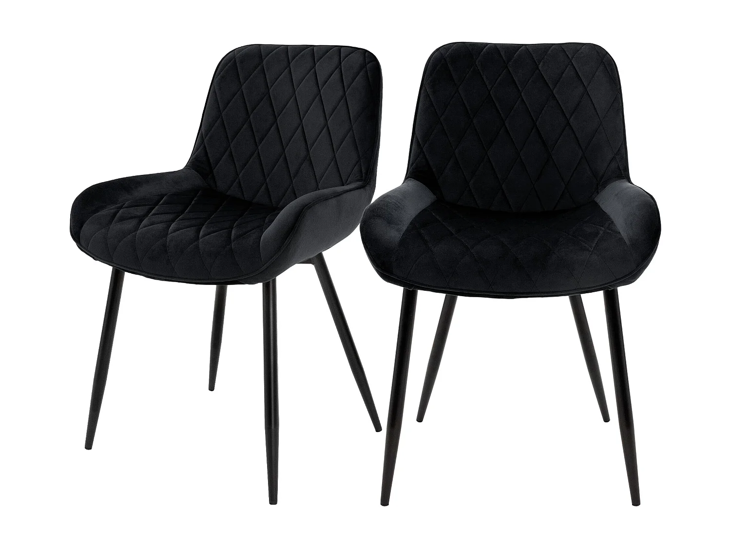 Lote de 2 sillas de comedor sillas de salón silla de cocina terciopelo negro