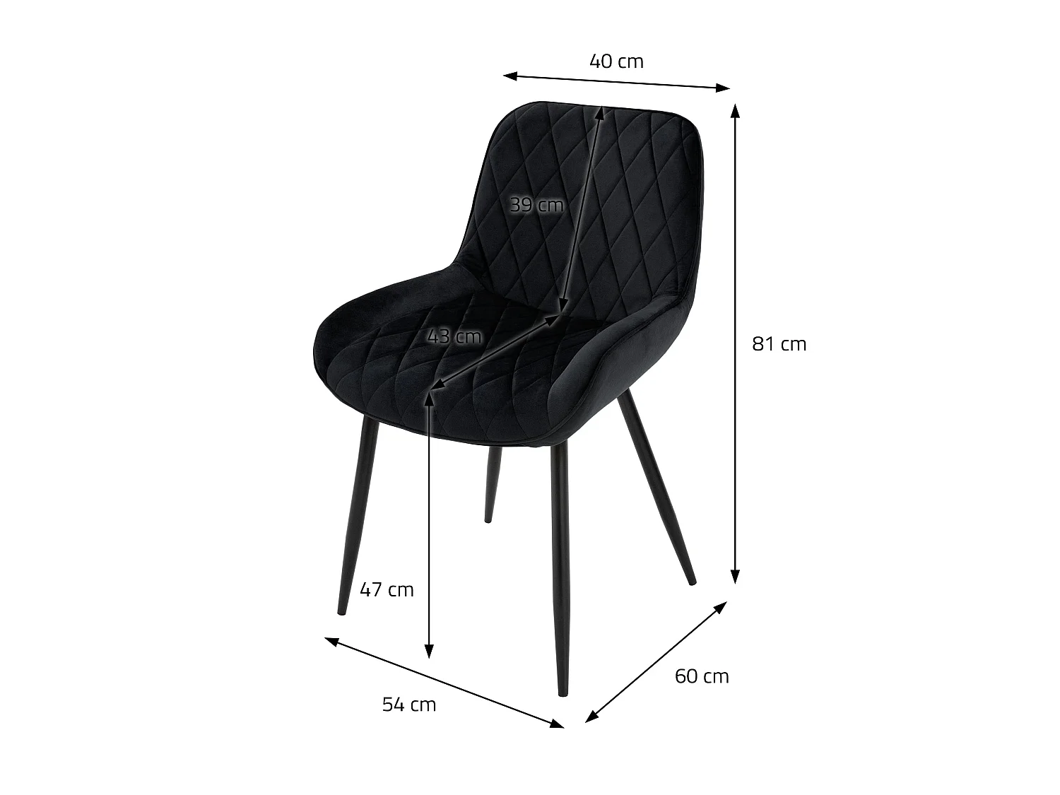 Set di 2 sedie sala da pranzo sedie soggiorno sedia cucina velluto nero