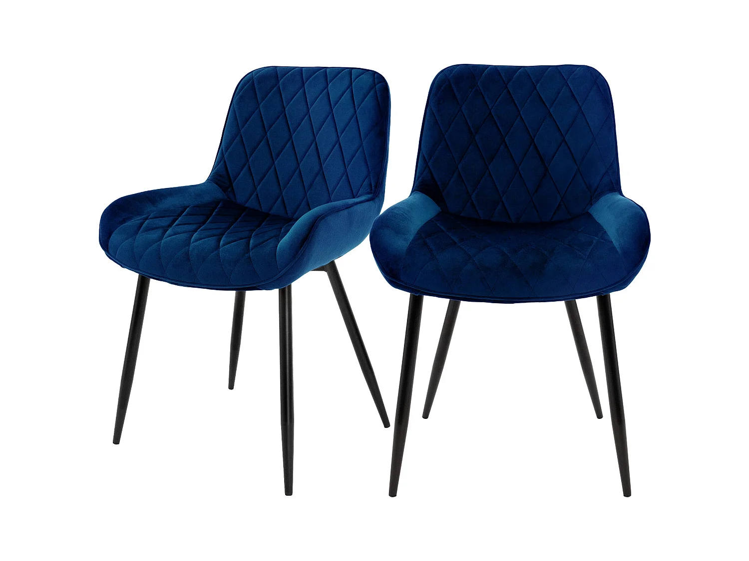 Lot de 2 chaises de salle à manger Chaises de salon Chaise de cuisine Bleu foncé Velours