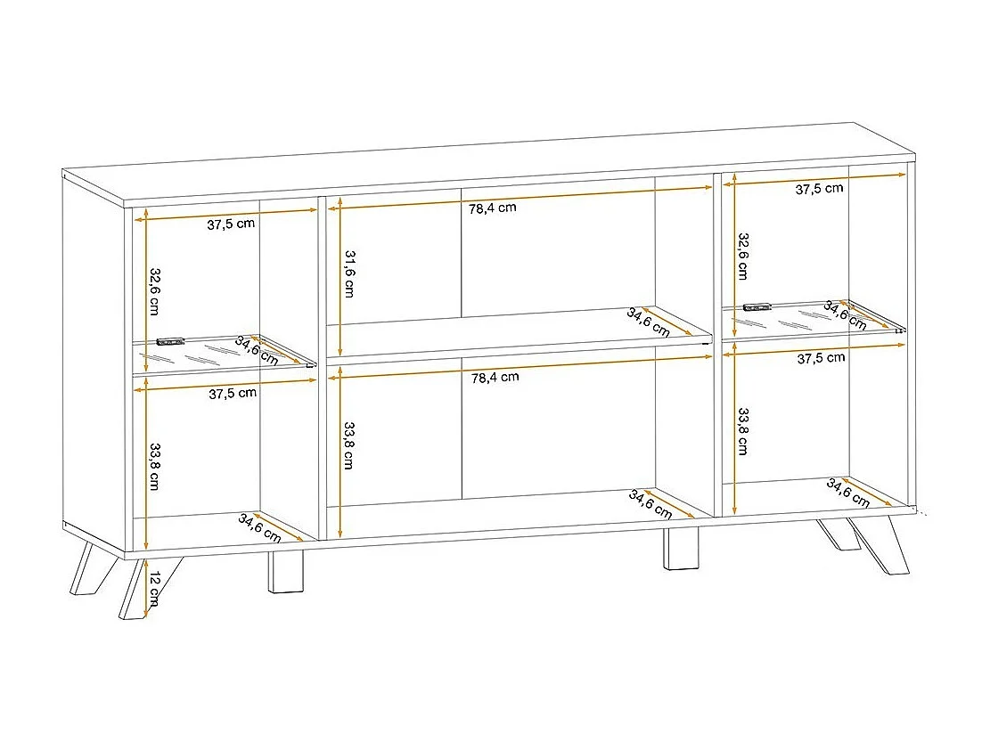 Buffet design NIELSEN – 160 cm avec éclairage LED intégré